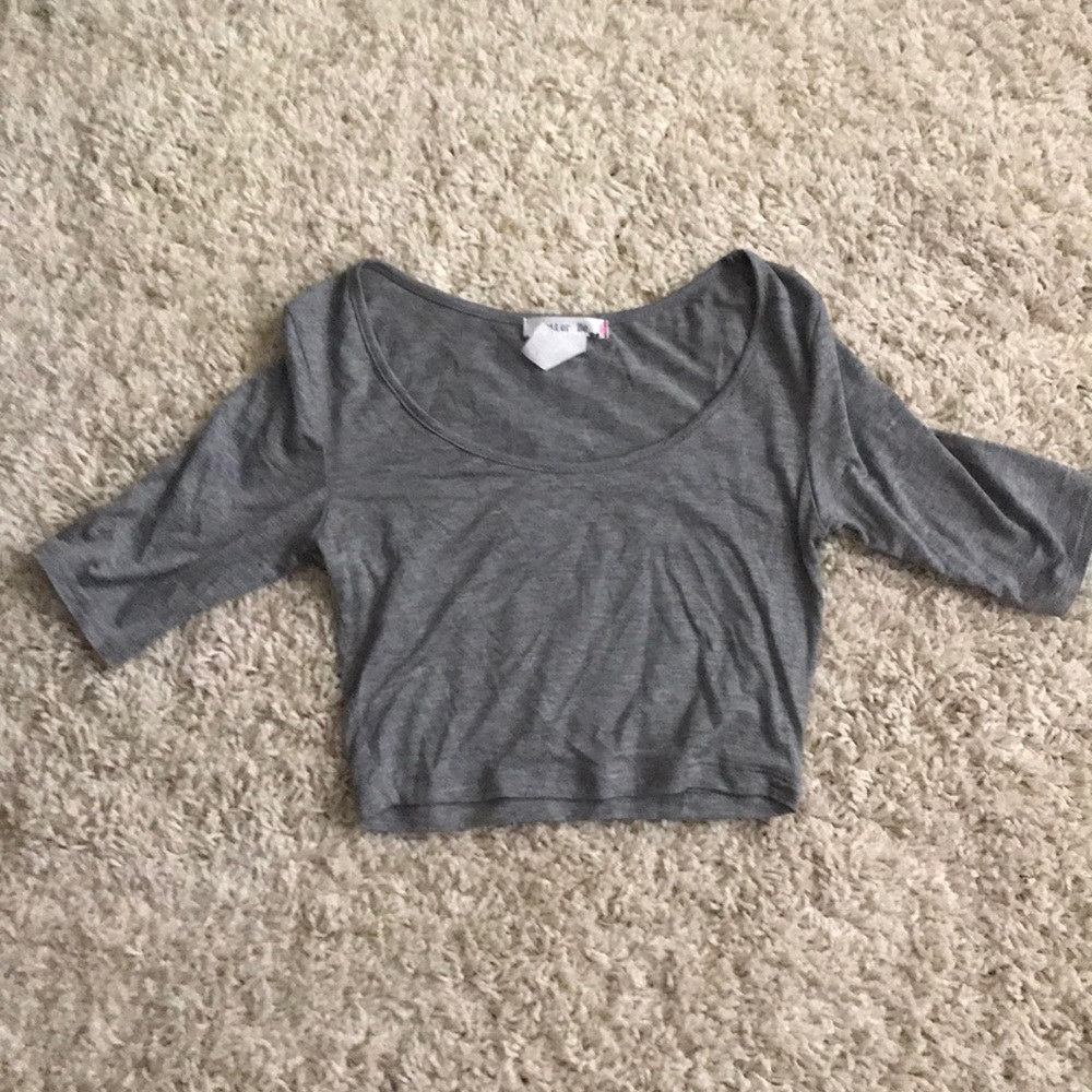Gray light weight crop top